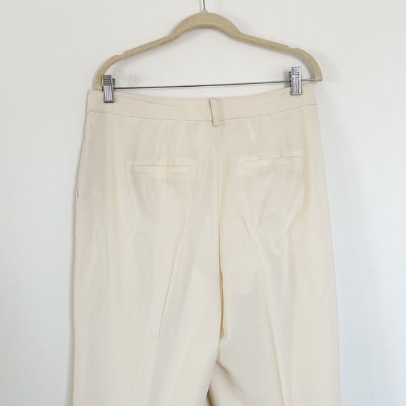 NWT IMAAN x FRAME DENIM Pleated Trousers Off White Dress Pants Wool Size 10 - Picture 5 of 7